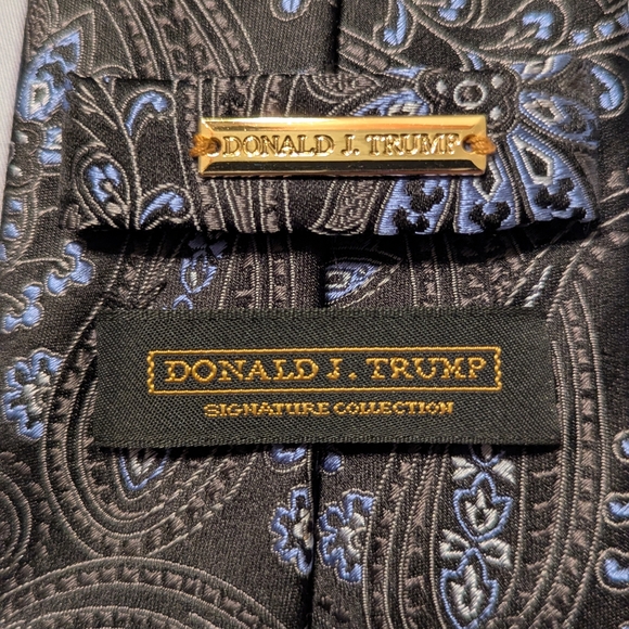 Donald J. Trump Black and Blue Paisley Tie